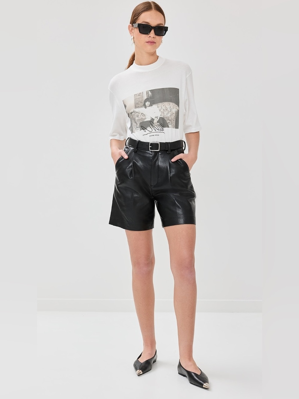 Anine Bing Mick Jagger Photo-Print Graphic White Oversized Tee Medium - Picture 2 of 12